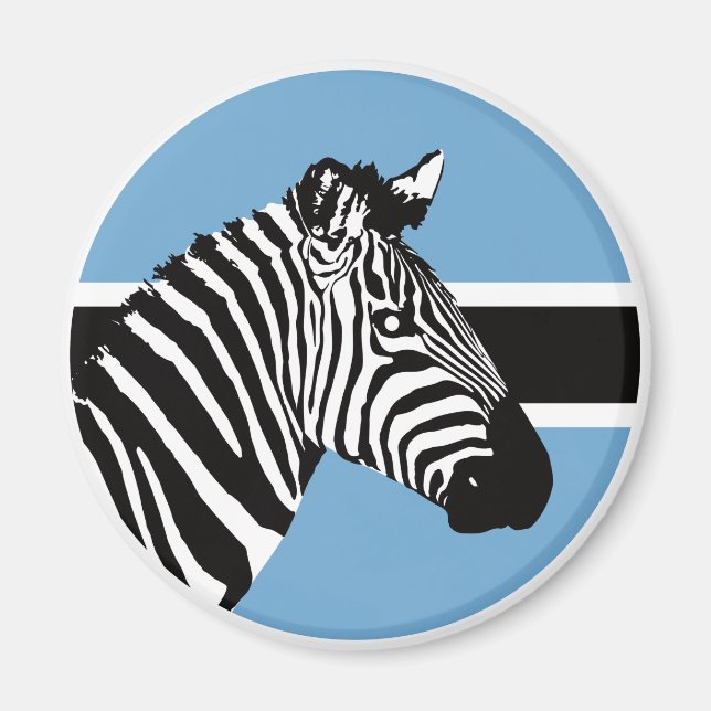 Imán Bandera nacional de Botswana Zebra Batswana (Frente)