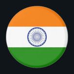 Imán Bandera nacional de la India Ashoka Chakra<br><div class="desc">La Bandera Nacional de la India es una tricolor rectangular horizontal de azafrán,  blanco y verde de la India; con la Ashoka Chakra,  una rueda de 24 radios,  en azul marino en el centro. Chakra,  patriótico,  regalo de la india,  recuerdo,  fanático del deporte #india #indian #asia,  #mumbai #ashoka</div>