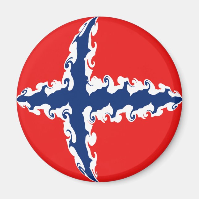 Imán Bandera nativa de Noruega (Frente)