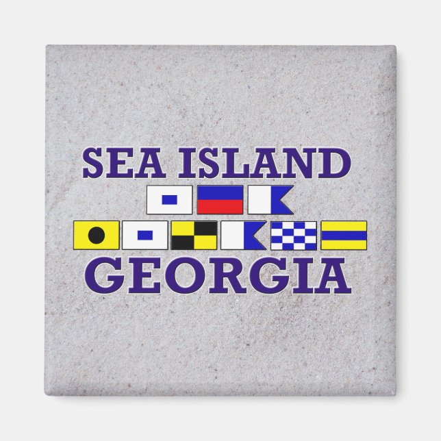 Imán Bandera Náutica de la Isla del Mar - Sandy Magnet (Frente)