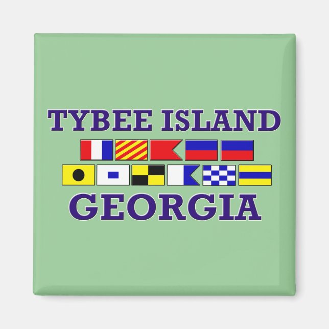 Imán Bandera Náutica de la Isla Tybee - Magnet cuadrado (Frente)