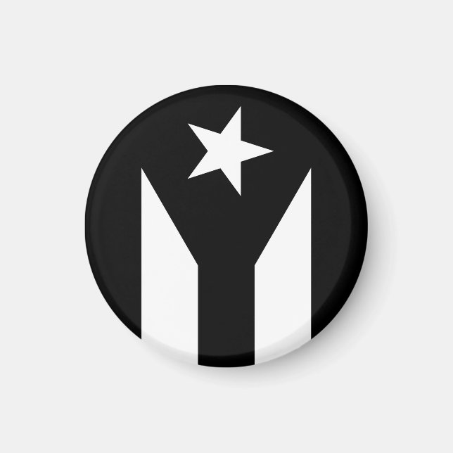 Imán Bandera negra de Puerto Rico (Frente)