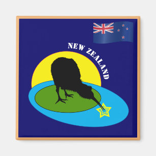 Imán Bandera neozelandesa y Kiwi Bird Travel, vacacione