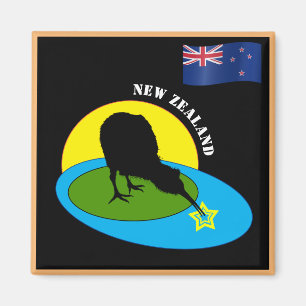 Imán Bandera neozelandesa y Kiwi Bird Travel, vacacione