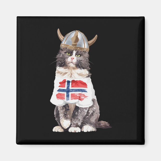 Imán Bandera noruega de gato forestal (Frente)