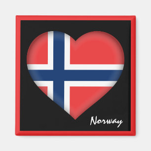 Imán Bandera noruega y deportes/vacaciones en el corazó