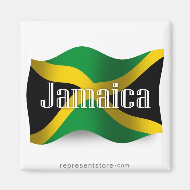 Imán Bandera ondeada de Jamaica (Frente)