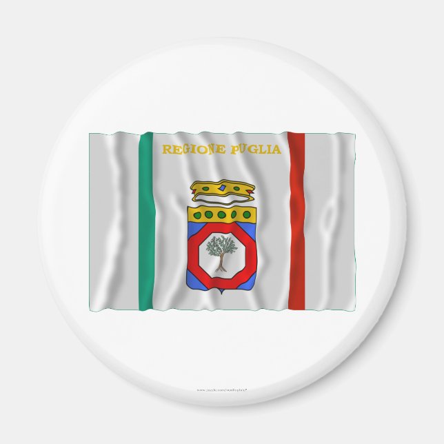 Imán Bandera ondeando Puglia (Frente)