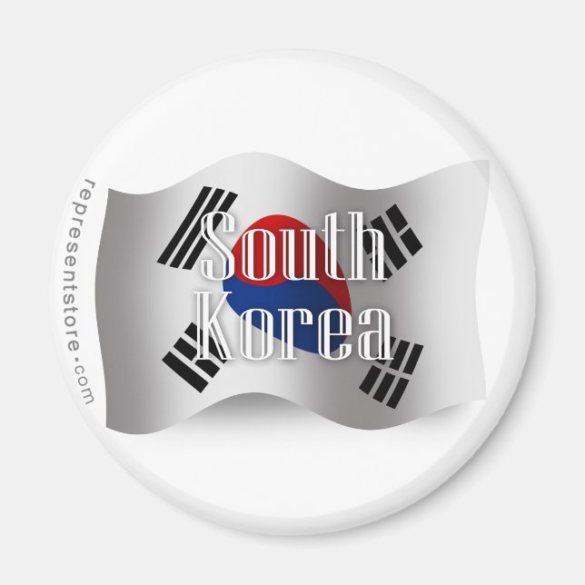 Imán Bandera ondulante de Corea del Sur (Frente)