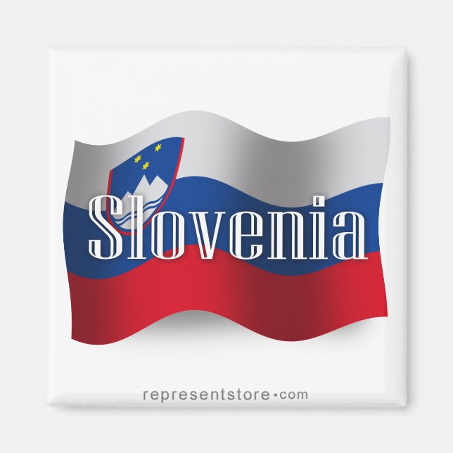 Imán Bandera ondulante de Eslovenia (Frente)