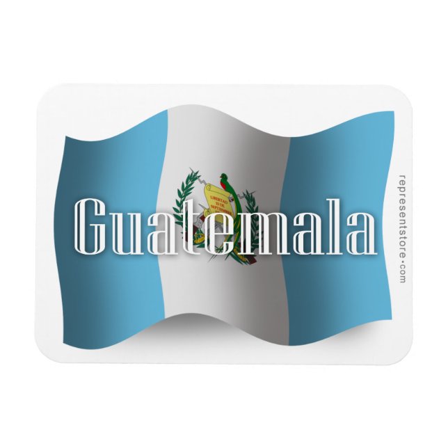 Imán Bandera ondulante de Guatemala (Horizontal)
