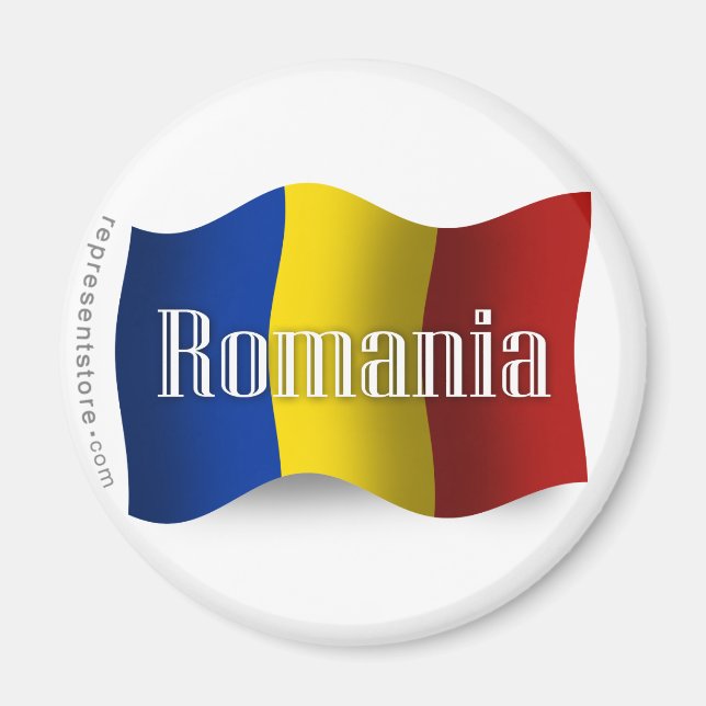 Imán Bandera ondulante de Rumania (Frente)