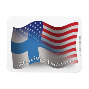 Imán Bandera ondulante finlandesa-americana