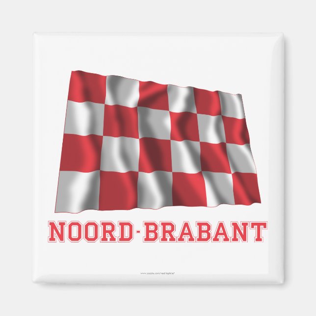 Imán Bandera ondular de Brabant con nombre (Frente)