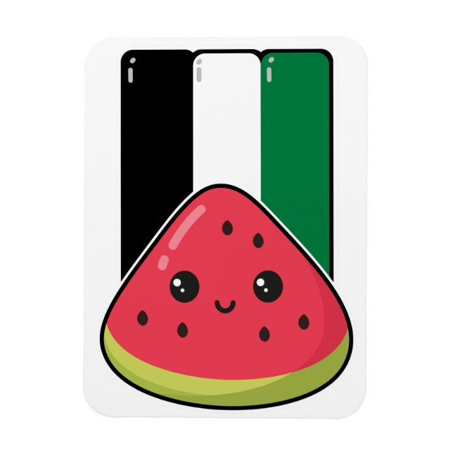Imán Bandera palestina linda con Palestina sin sandía (Vertical)