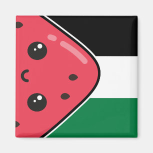 Imán Bandera palestina linda con Palestina sin sandía