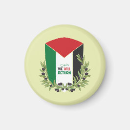 Imán Bandera palestina y ramas de olivo