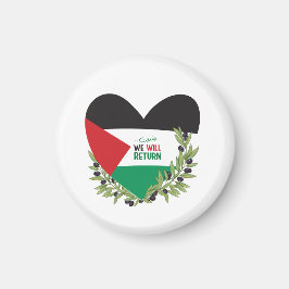 Imán Bandera palestina y ramas de olivo