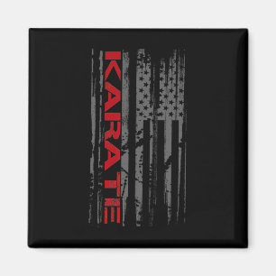 Imán Bandera Patriótica Americana Artes Marciales Mujer