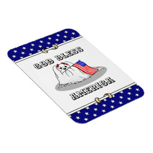 Imán Bandera Patriótica Americana Perro Maltés de Estad