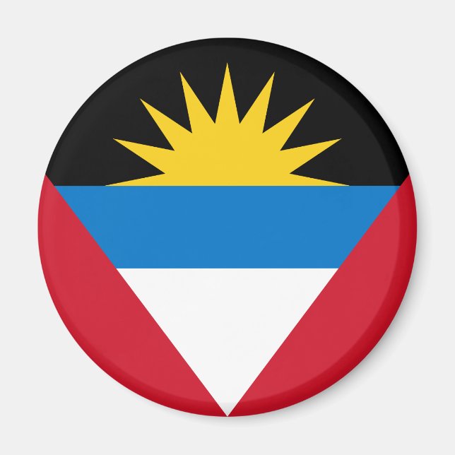 Imán Bandera Patriótica de Antigua y Barbuda (Frente)