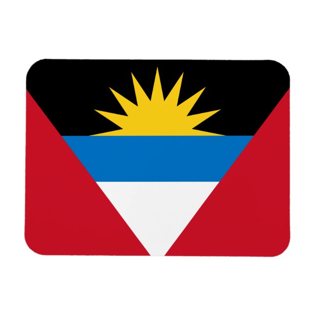 Imán Bandera Patriótica de Antigua y Barbuda (Horizontal)