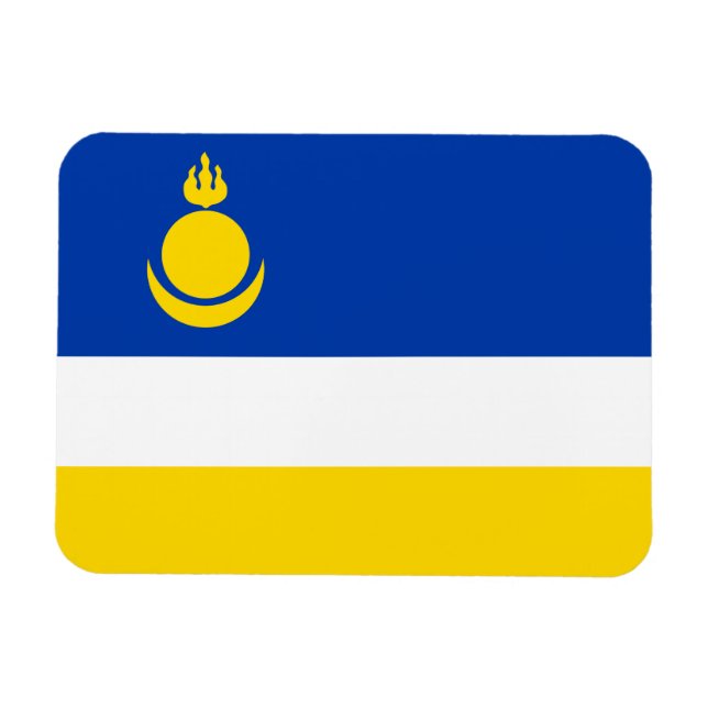 Imán Bandera patriótica de Buriatia (Horizontal)