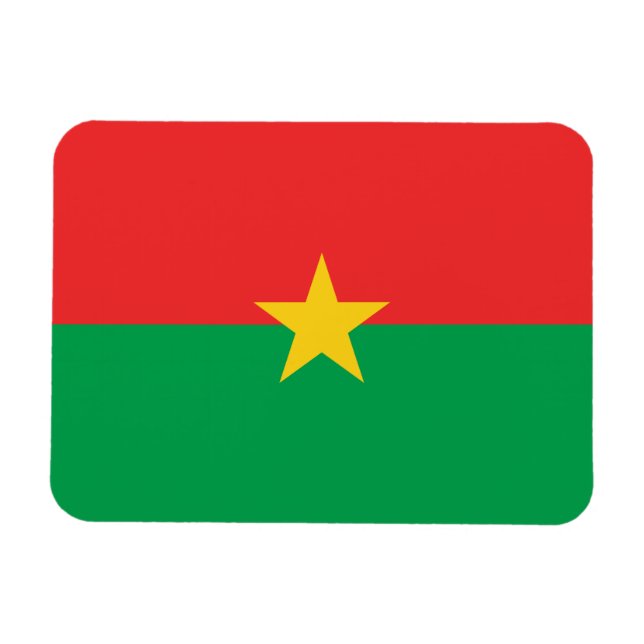 Imán Bandera patriótica de Burkina Faso (Horizontal)