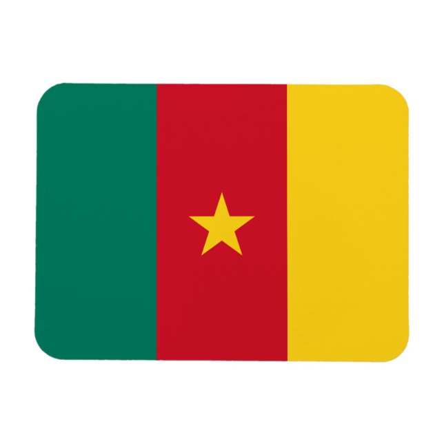Imán Bandera patriótica de Camerún (Horizontal)