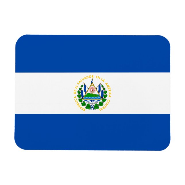 Imán Bandera Patriótica de El Salvador (Horizontal)
