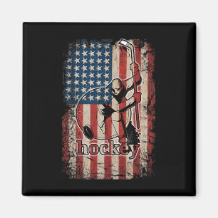 Imán Bandera Patriótica de Hockey Estados Unidos Americ