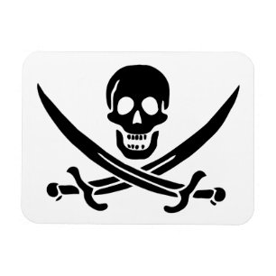 Imán Bandera Pirata Calavera Espadas Cruzadas