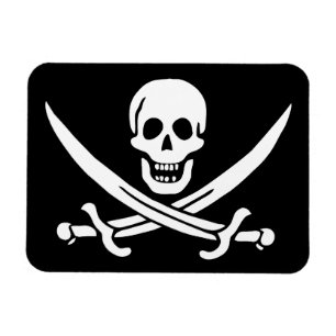 Imán Bandera Pirata Calavera Espadas Cruzadas