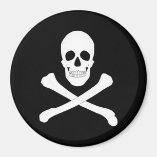 Imán Bandera pirata (cráneo y cruz) (Jolly Roger)