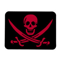 Bandera pirata de Crimson Skull & Swords Jack en C