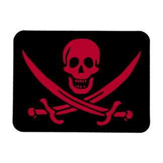 Imán Bandera pirata de Crimson Skull & Swords Jack en C