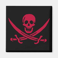 Bandera pirata de Crimson Skull & Swords Jack en C