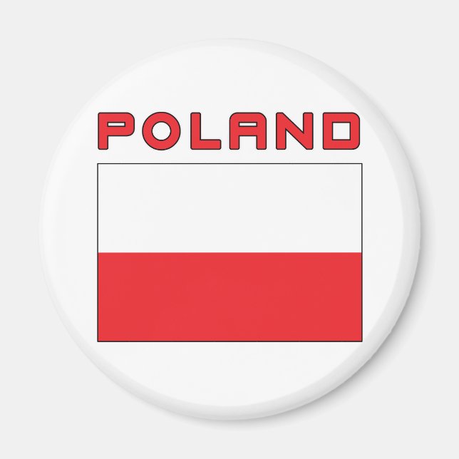 Imán Bandera Polaca Con Polonia (Frente)