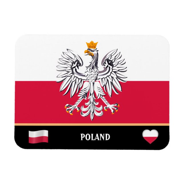 Imán Bandera polaca y viajes al país de Polonia / Polon (Horizontal)