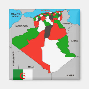 Imán bandera política del mapa del país de Argelia