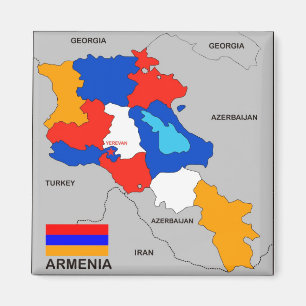 Imán bandera política del mapa del país de Armenia