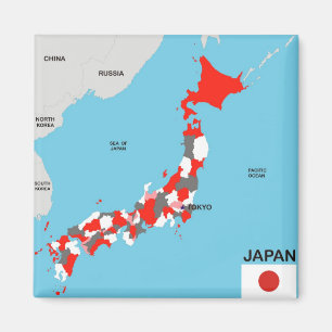 Imán bandera política del mapa del país de Japón