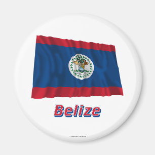 Imán Bandera que agita de Belice con nombre