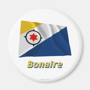 Imán Bandera que agita de Bonaire con nombre