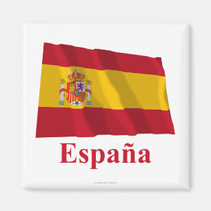 Imán Bandera que agita de España con nombre en españo