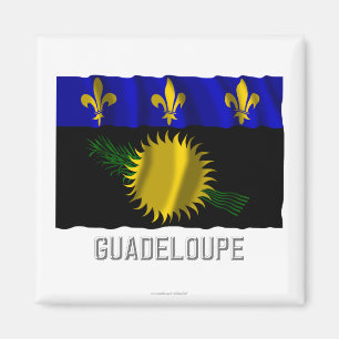Imán Bandera que agita de Guadalupe con nombre