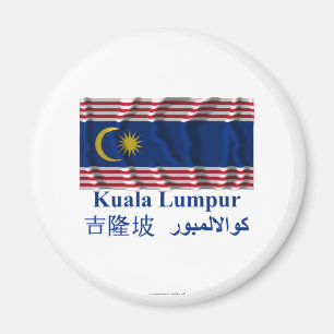 Imán Bandera que agita de Kuala Lumpur con nombre