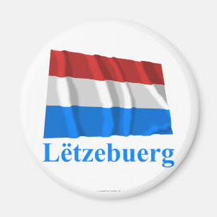 Imán Bandera que agita de Luxemburgo con nombre en
