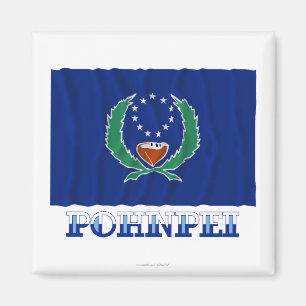 Imán Bandera que agita de Pohnpei, con nombre