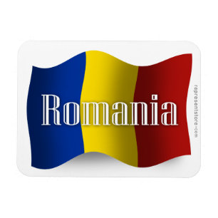 Imán Bandera que agita de Rumania
